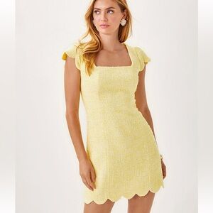 EUC Maisley Boucle Shift Dress Finch Yellow Chic Chick Boucle Size 4